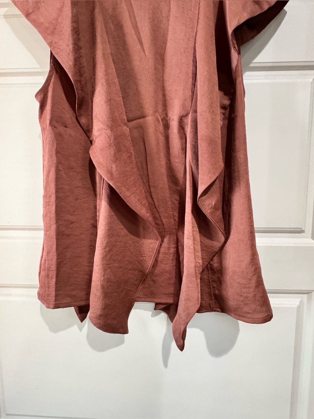 Express Rust Ruffle Sleeve Blouse - Picture 3 of 8